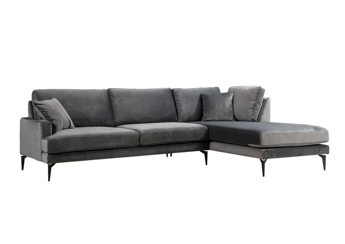 Atelier Del Sofa Papira Corner Right (L3+Chl) - Anthracite